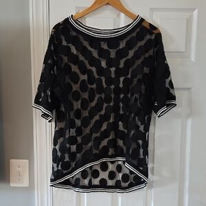 Black Polka Dot Sheer Top